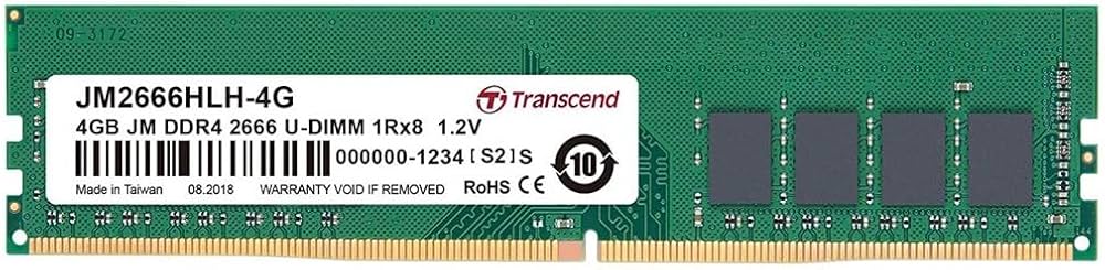 Transcend – DDR4 – module – 4 GB – DIMM 288-pin – 2666 MHz / PC4-21300 – unbuffered