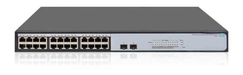 HPE 1420-24G-2SFP+ 10G Uplink Switch – switch – 24 ports – unmanaged – rack-mountable