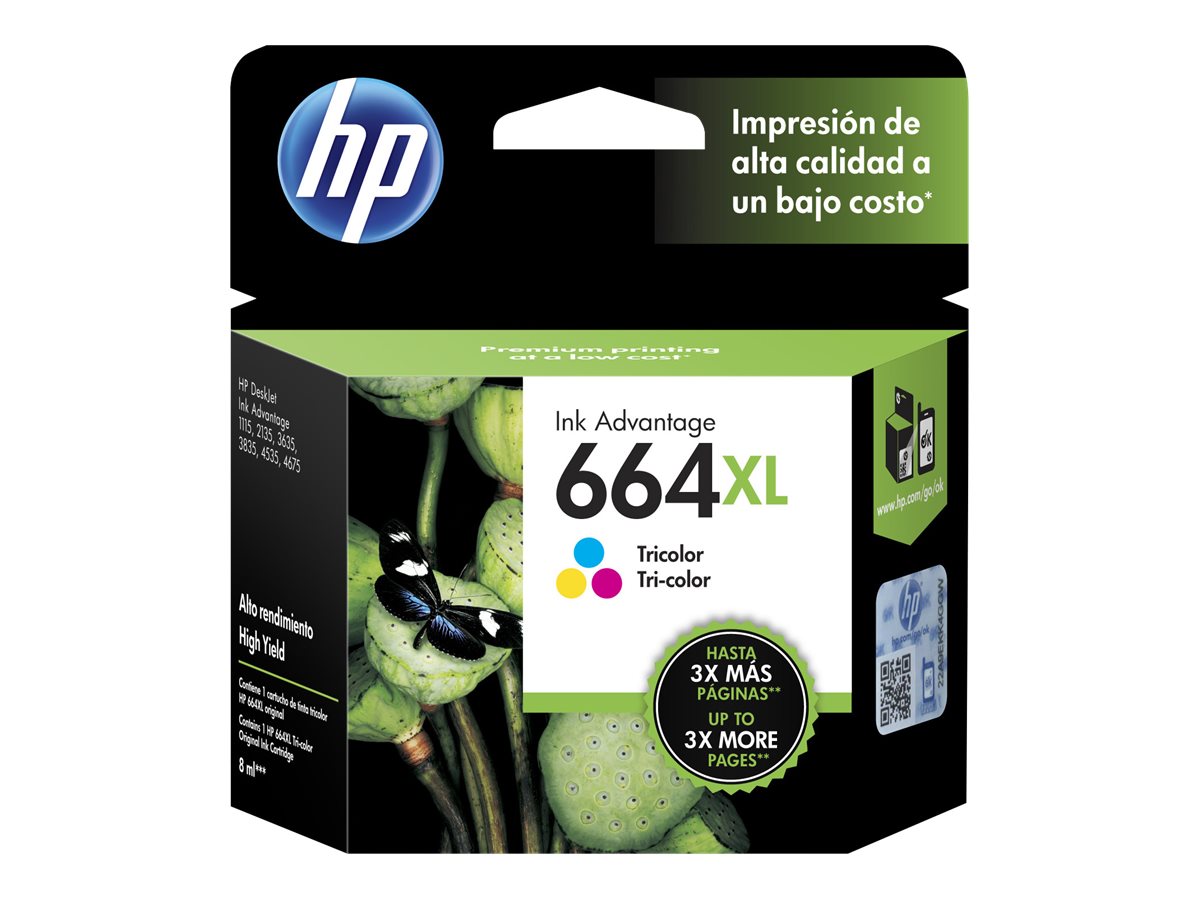 HP 664XL – High Yield – color (cyan, magenta, yellow) – original – Ink Advantage – ink cartridge