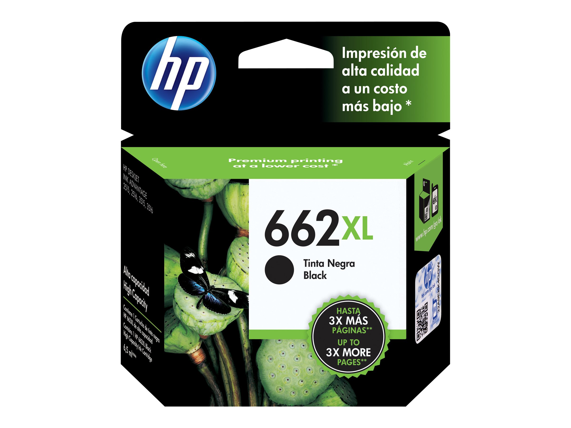 HP 662XL – High Yield – black – original – Ink Advantage – ink cartridge