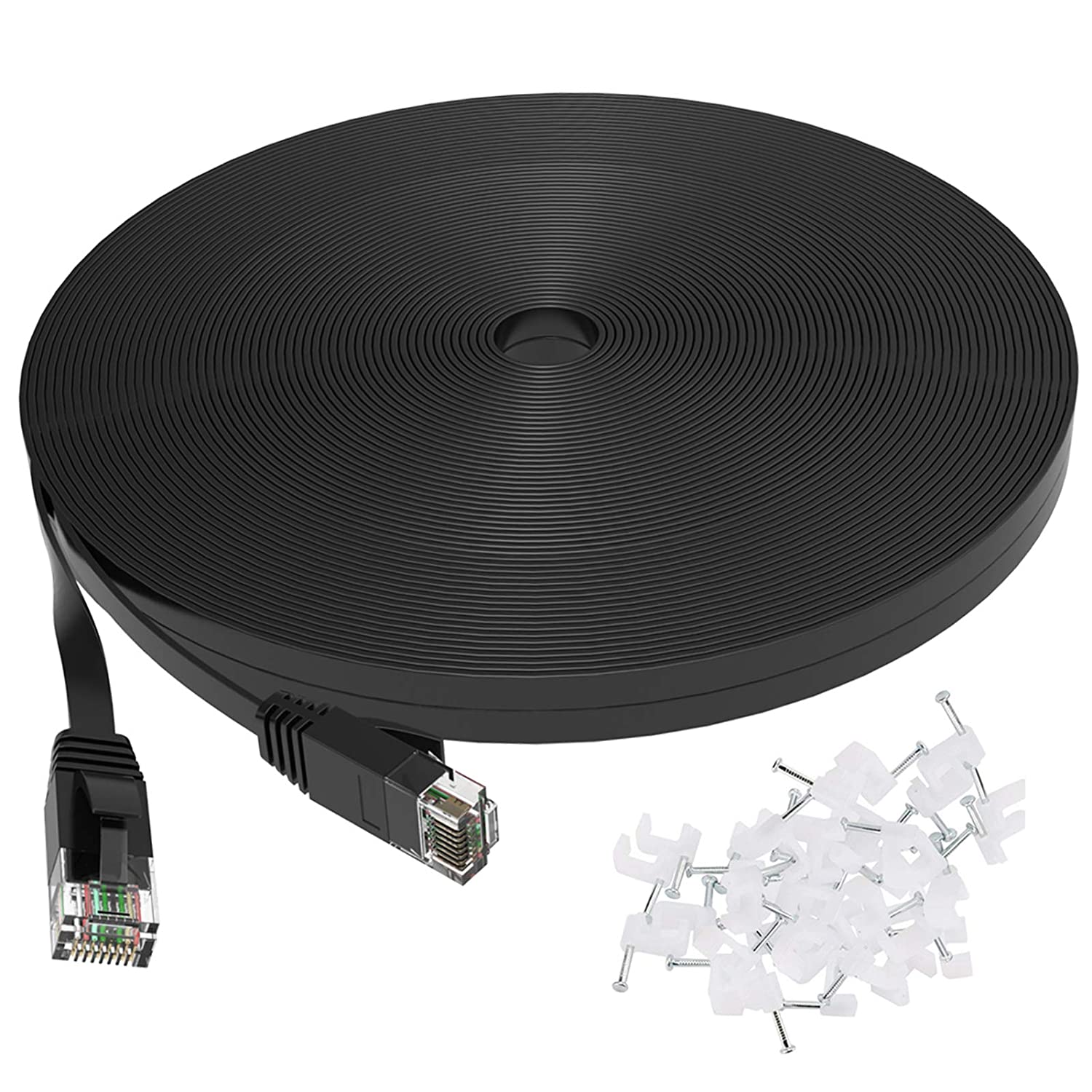 Jadaol Ethernet Cable Cat6 100ft -Blk