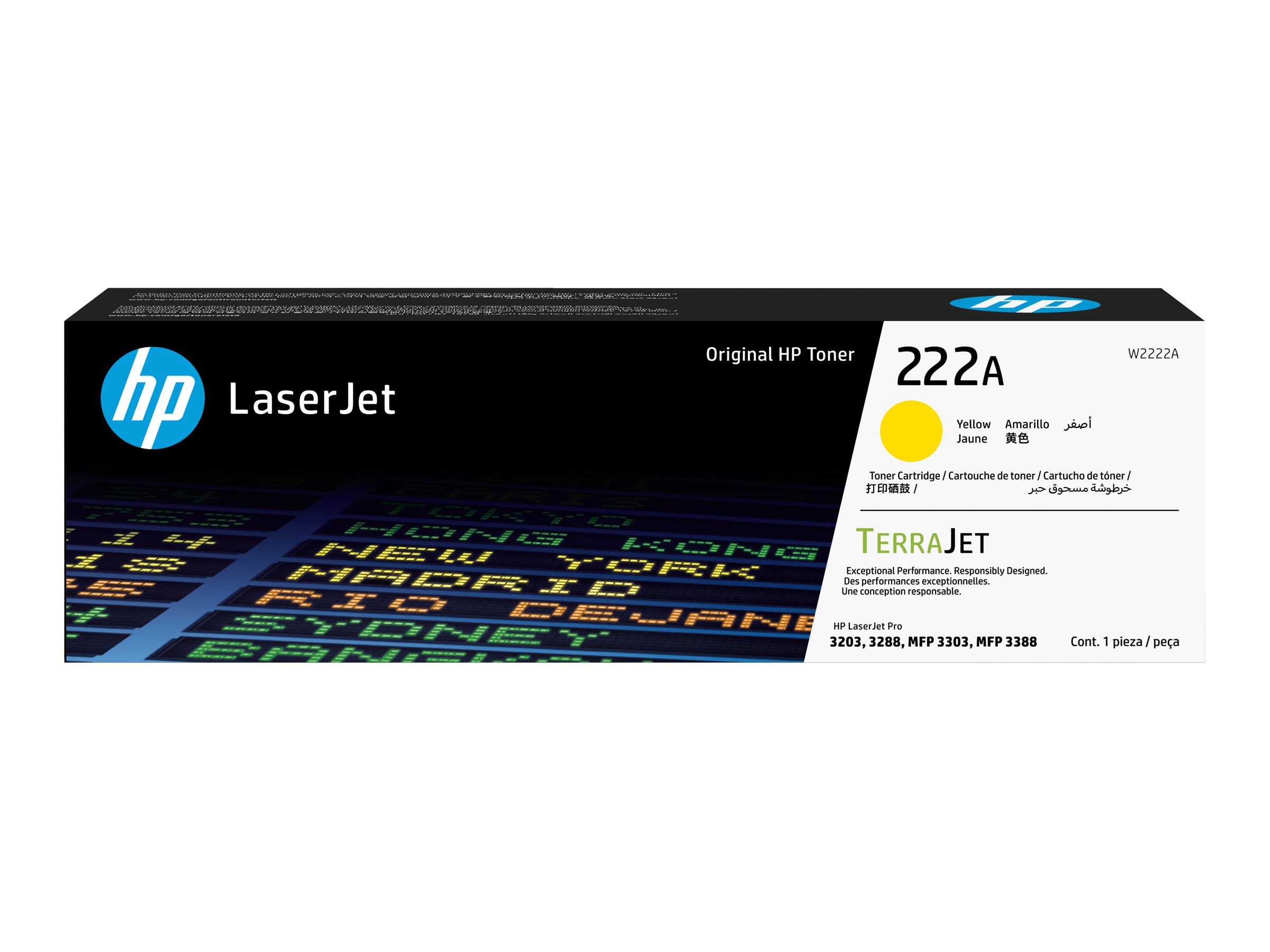 HP 222A – yellow – original – LaserJet – toner cartridge (W2222A)
