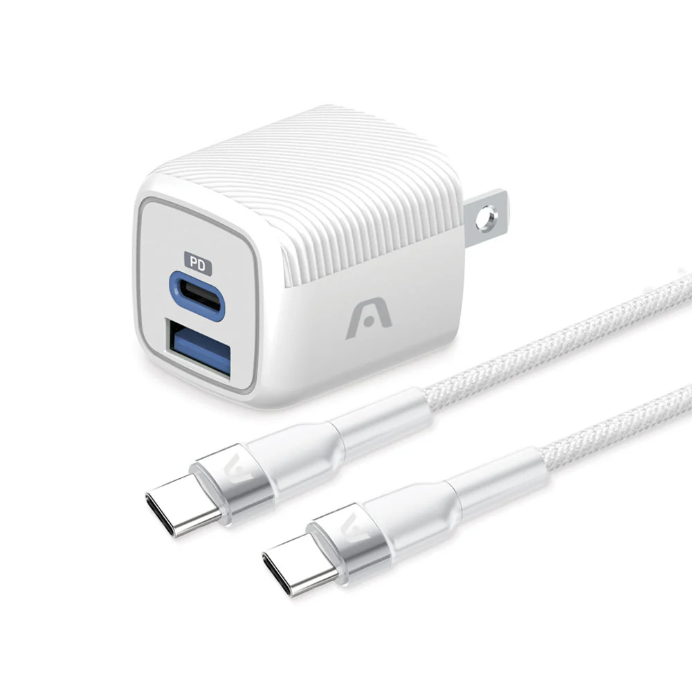 ArgomTech VOLTA P40 Charge Pack β Two-Port Fast Charger with Type-C Cable