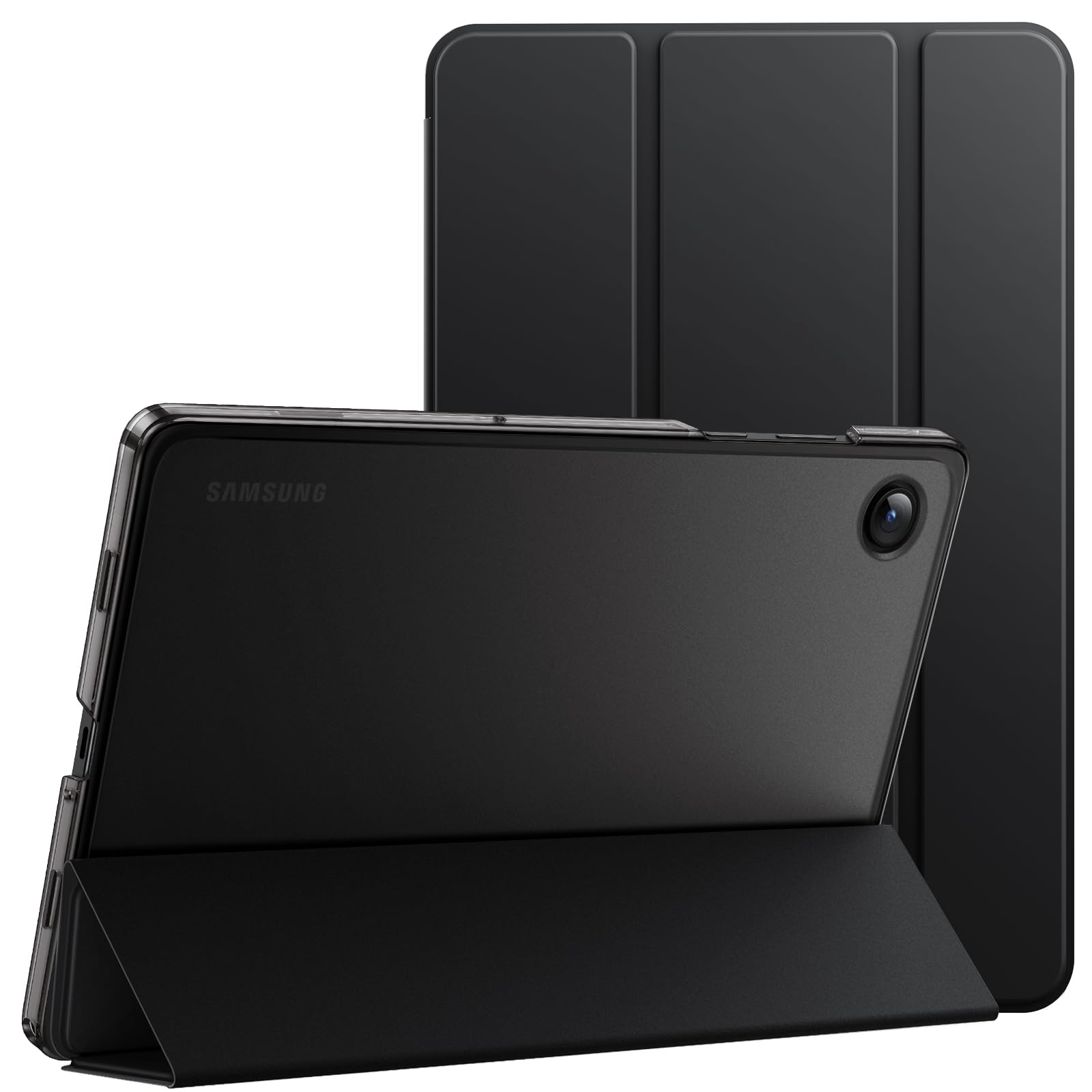 JETech Case for Samsung Galaxy Tab A11+ Slim Translucent Back Tri-Fold Folio Stand Protective Tablet Cover, Auto Wake/Sleep – Black 11″
